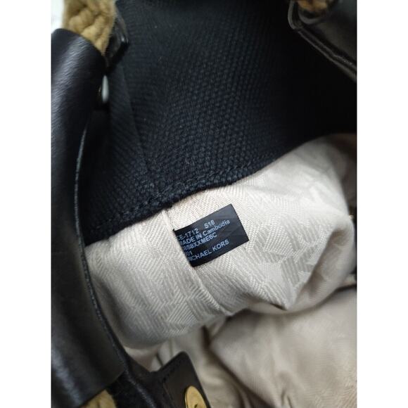 Michael Kors Black Canvas Rope Handles Shoulder Bag - Picture 14 of 16